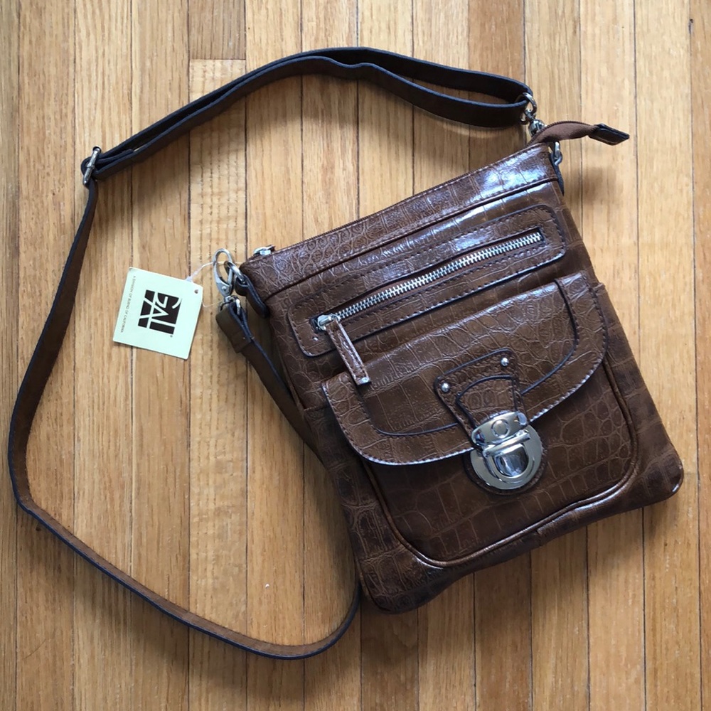 GAL Mock Croc Brown Crossbody Purse NWT